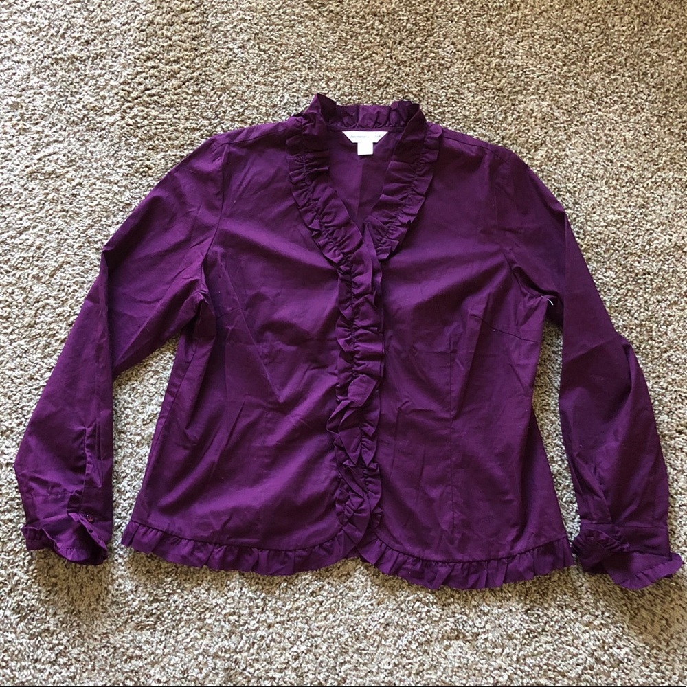 Christopher & Banks Ruffle Blouse XL